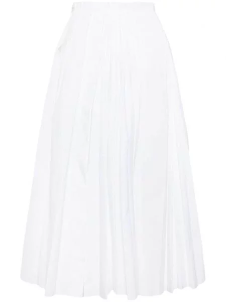 Fusta plisata Jil Sander plisată alb