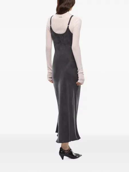 Rochie maxi Pinko cu decolteu în V gri