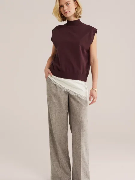 WE Fashion Sveter baklažánová