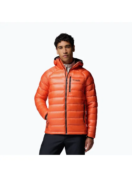 Мъжко пухено яке Columbia Arctic Crest Down Hooded Zing оранжево