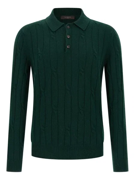 Tricou polo Zanone tricotate verde