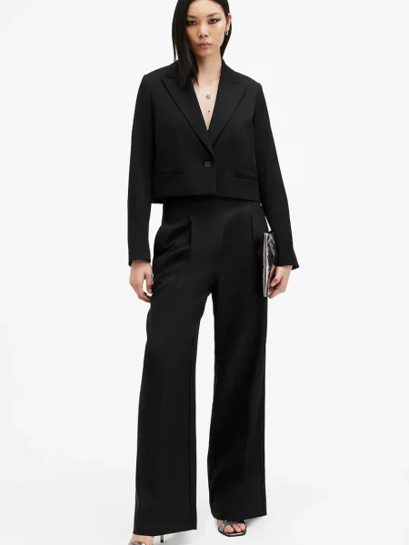 AllSaints pantaloni SHORES femei lat high waist negru