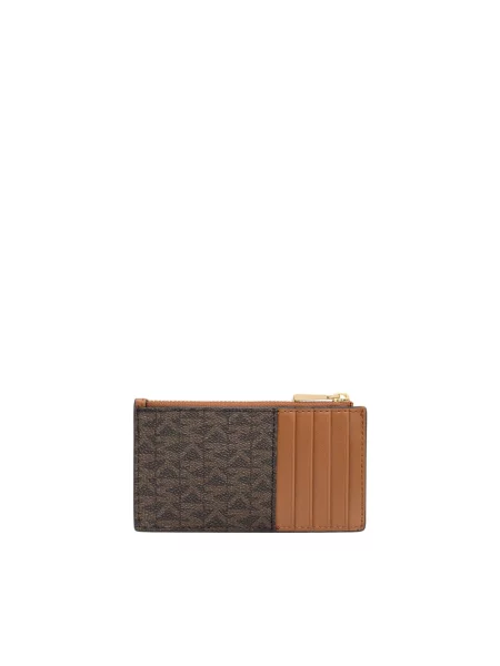 Portfel Michael Michael Kors z logo brązowy