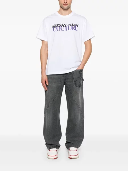 Tricou Versace Jeans Couture cu imagine alb