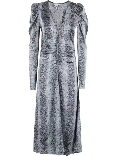 Rochie Ganni cu imagine de costum albastru