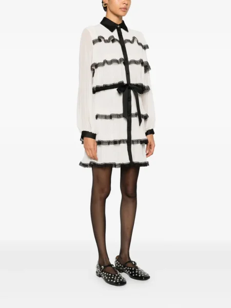 Rochie Babylone Paris din dantelă în straturi de costum alb
