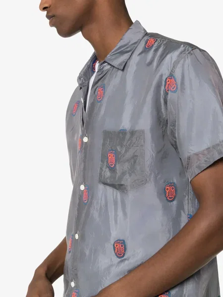 Къс риза Comme Des Garçons Shirt бродирана сиво