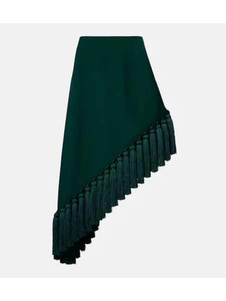 Volneno asimetrično midi krilo Alaia zelena