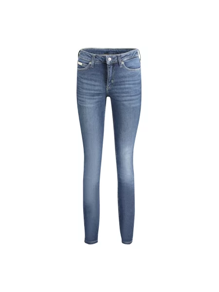 Skinny jeansy skinny Calvin Klein niebieskie