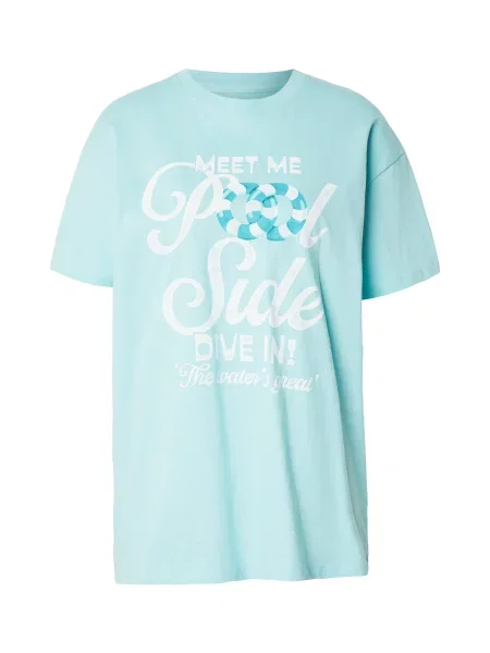 HOLLISTER Tricou POOLSIDE turcoaz / albastru aqua alb