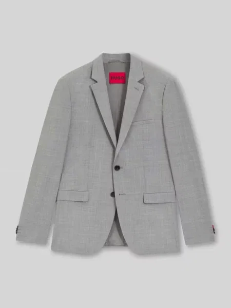 Marynarka do garnituru o kroju slim fit z mieszanki wełny model ‘ARTI’ Hugo srebrna
