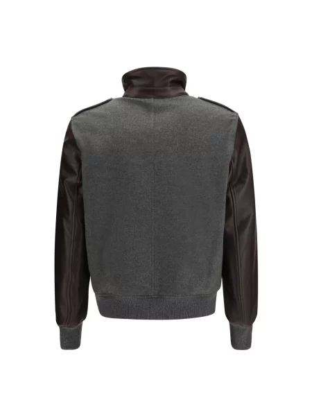 Kurtka bomber Brunello Cucinelli z kaszmiru szary