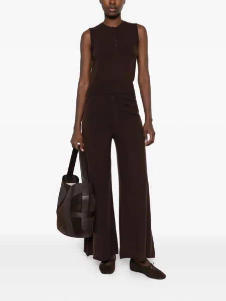 Pantaloni Ely Ely tricotate maro