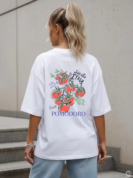 T-shirt oversize z nadrukiem Dstreet biały