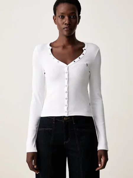 Guess Jeans Bluză alb