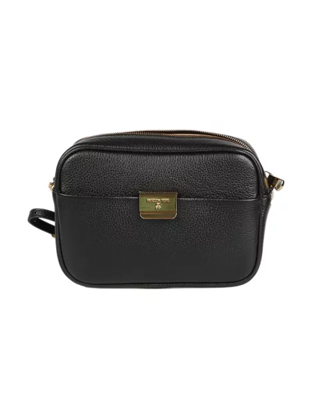 Torebka crossbody Patrizia Pepe skórzana czarna