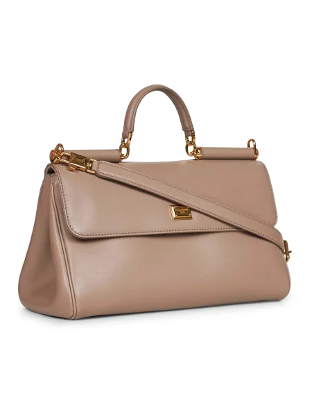 Torebka Dolce And Gabbana skórzana beżowa