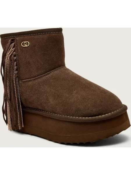 Liu Jo cizme de zăpadă din piele întoarsă JANE 09 maro