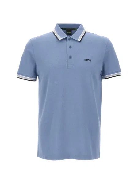 Tricou polo Boss cu dungi albastru