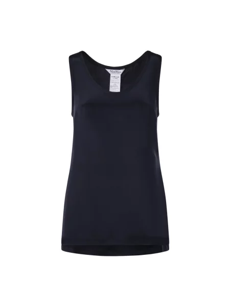 Top Max Mara bez rękawów niebieski