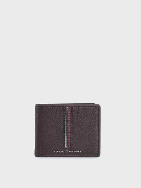 Кожаный повседневный мини кошелек Tommy Hilfiger коричневый