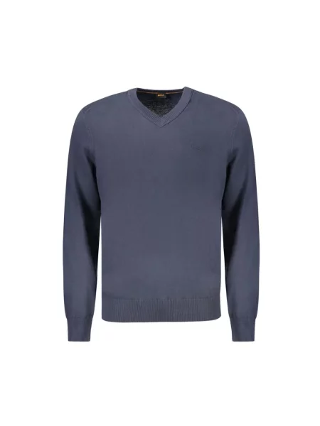 Dzianinowy sweter Hugo Boss niebieski
