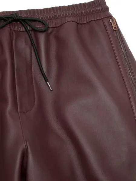 Pantaloni Acne Studios din piele roșu