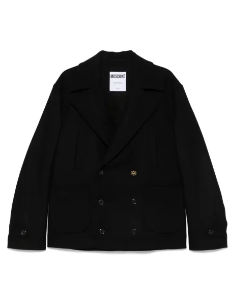 Dvouřadý kabát Moschino černý