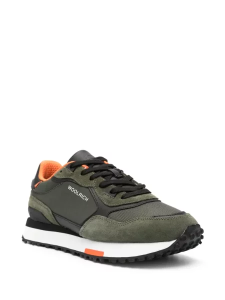 Nėriniuotos retro stiliaus sportbačiai Woolrich su raišteliais žalia