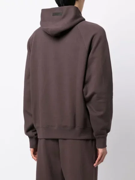 Суичър с качулка Fear Of God Essentials с принт кафяво