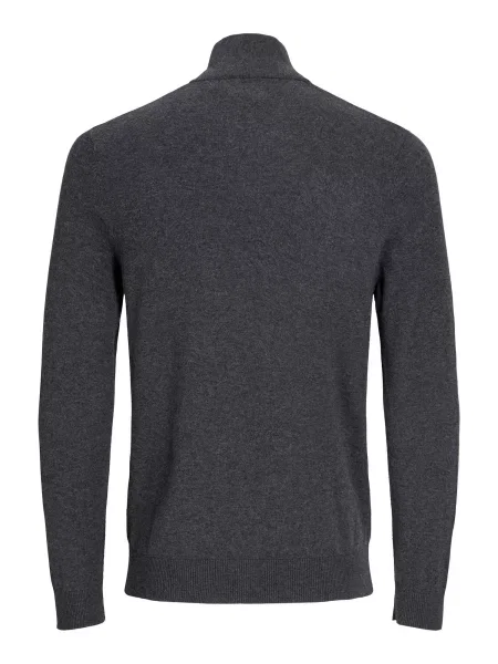 JACK & JONES Sveter JJEEMIL KNIT HALF ZIP tmavosivá