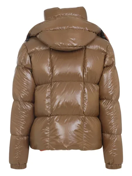 Geacă Moncler cu glugă maro
