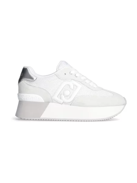 Sneakersy Liu Jo zamszowe z siateczki białe