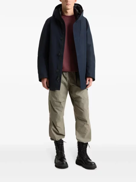 Geacă Woolrich cu glugă albastru