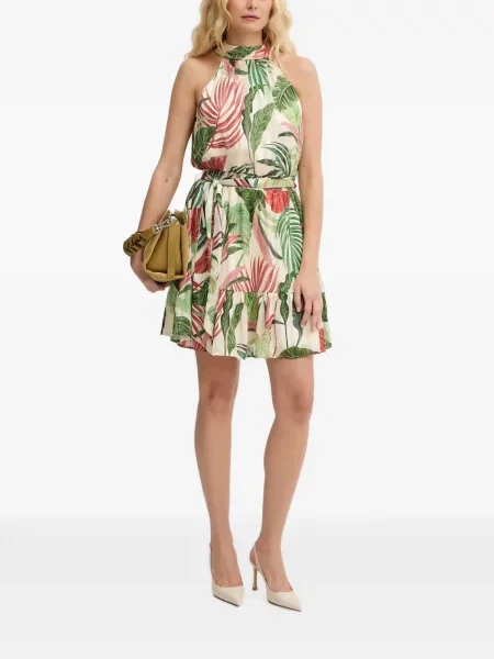 Rochie Guess cu imagine cu imprimeu tropical cu gât halter