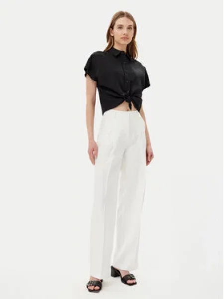 Silvian Heach Kalhoty z materiálu Nieva Wide Leg bílá