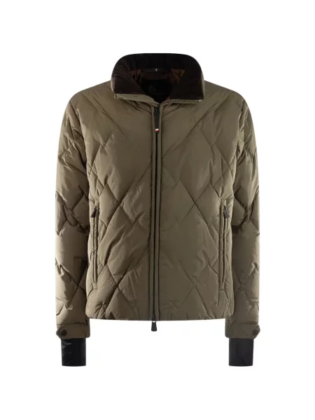 Manšestrová s límcem prošívaný bunda Moncler Grenoble zelená