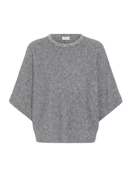 Dzianinowy sweter Kaffe szary