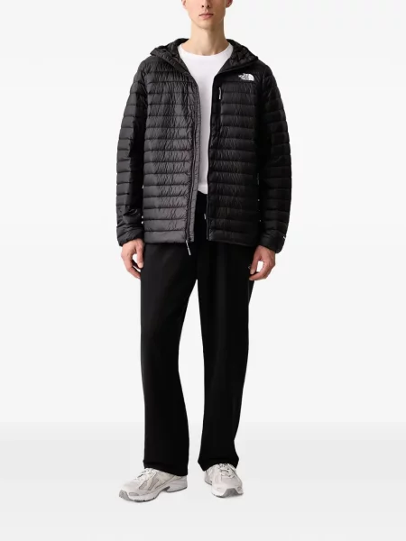 Пухено яке The North Face с качулка черно