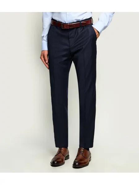 BOSS BLACK De lână pantaloni negru