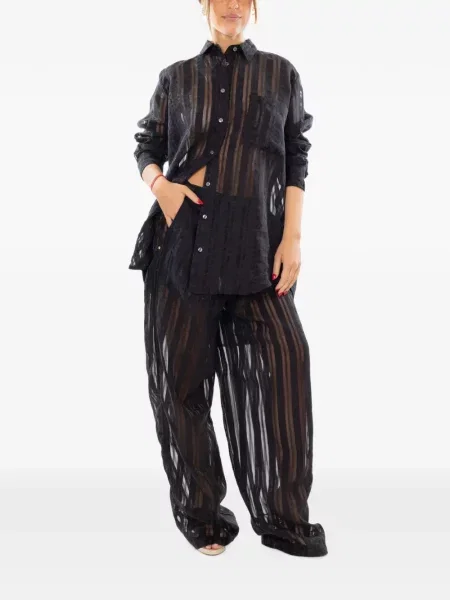 Pantaloni White Sand cu dungi alb