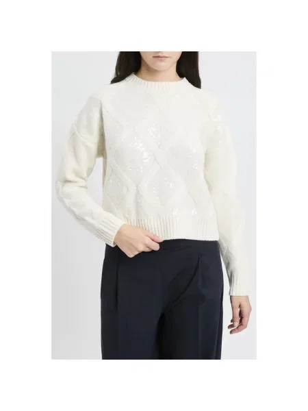 Dzianinowy sweter Kaos biały