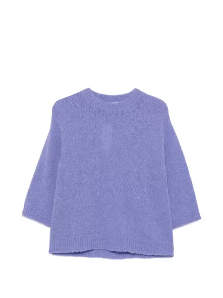 Pulover Niu' cu decolteu rotund violet