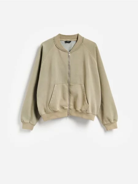 Reserved Rozpinana bluza bomberka jasnoszary