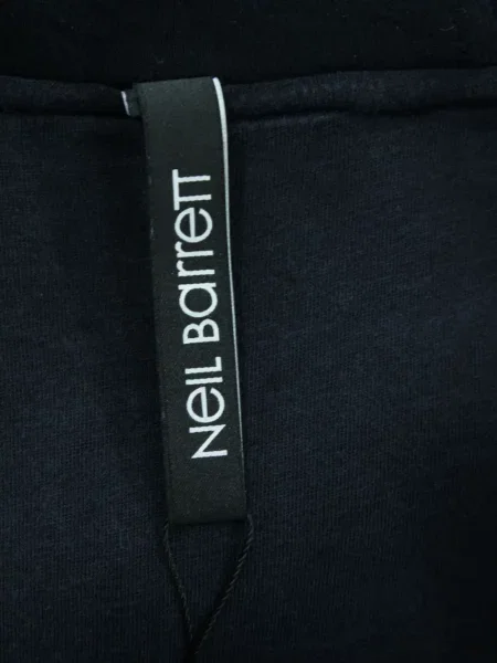 Geacă Neil Barrett cu glugă cu imagine cu imprimeu geometric negru
