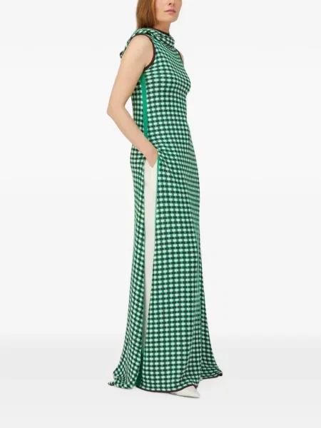 Rochie maxi Retori cu glugă verde