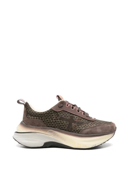 Sneakerși Premiata cu imagine cu model piele de șarpe maro