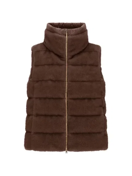Reversibil vestă Herno cu blană maro