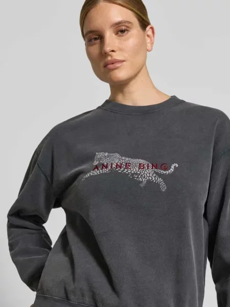 Bluza o kroju oversized z czystej bawełny Anine Bing czarna