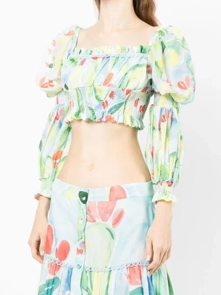 Bluzka Charo Ruiz Ibiza o krotszym kroju niebieska